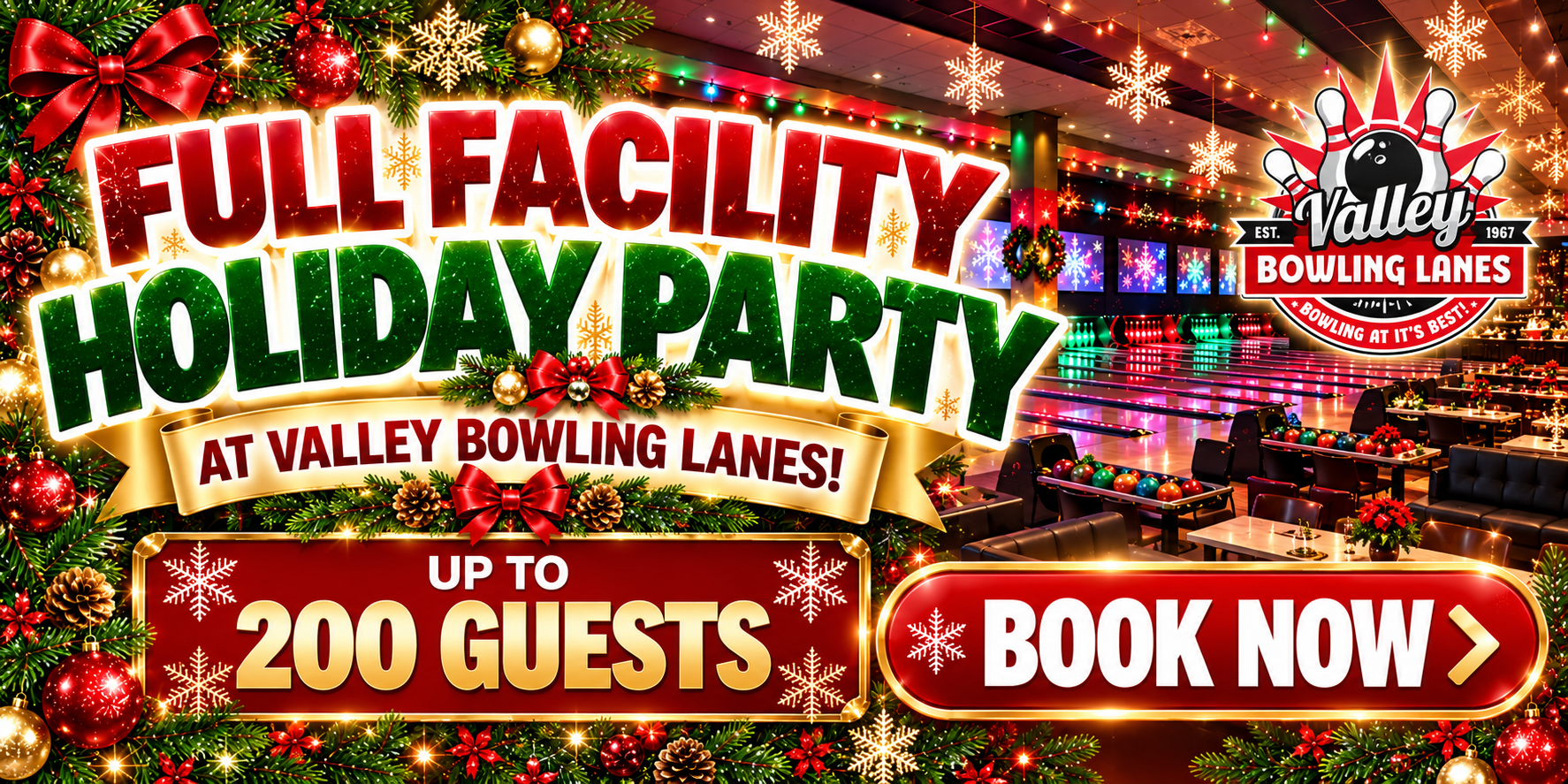 Book a Full Facility Holiday Party