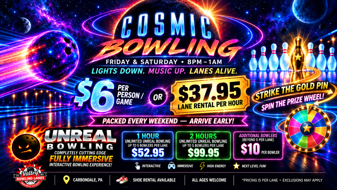 UNREAL cosmic bowling at Valley Bowling Lanes